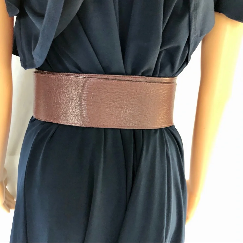 BROWN LEATHER LONG WRAPPING BELT